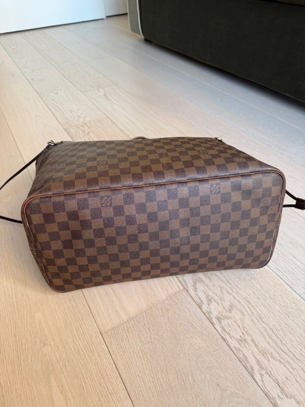 Louis Vuitton Neverfull GM Tote Damier Ebene Canvas Preowned Authentic Bag Purse - Picture 7 of 17